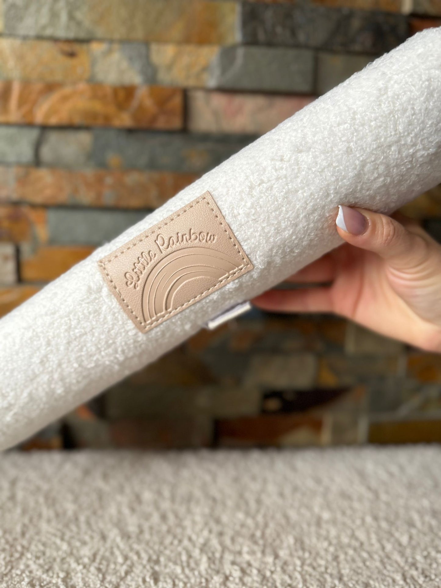 Bouclé Nappy Caddy Organiser & Change Mat - Cream