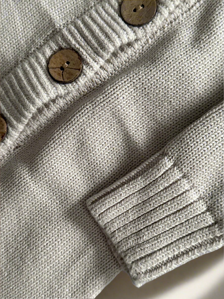 Button Down Onesie - Stone
