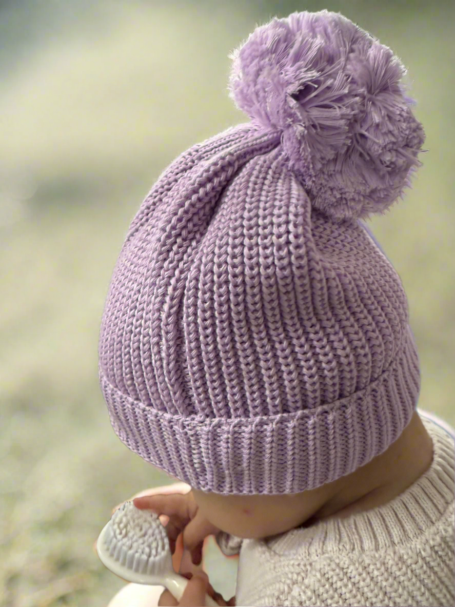 Pompom beanie - Lilac