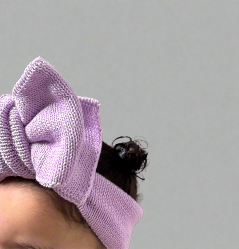 Oversized bow headband - lilac