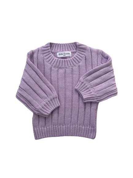 Wide Rib Knit Jumper - Lilac
