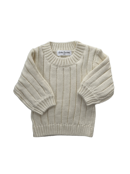 Wide Rib Knit Jumper - Cream