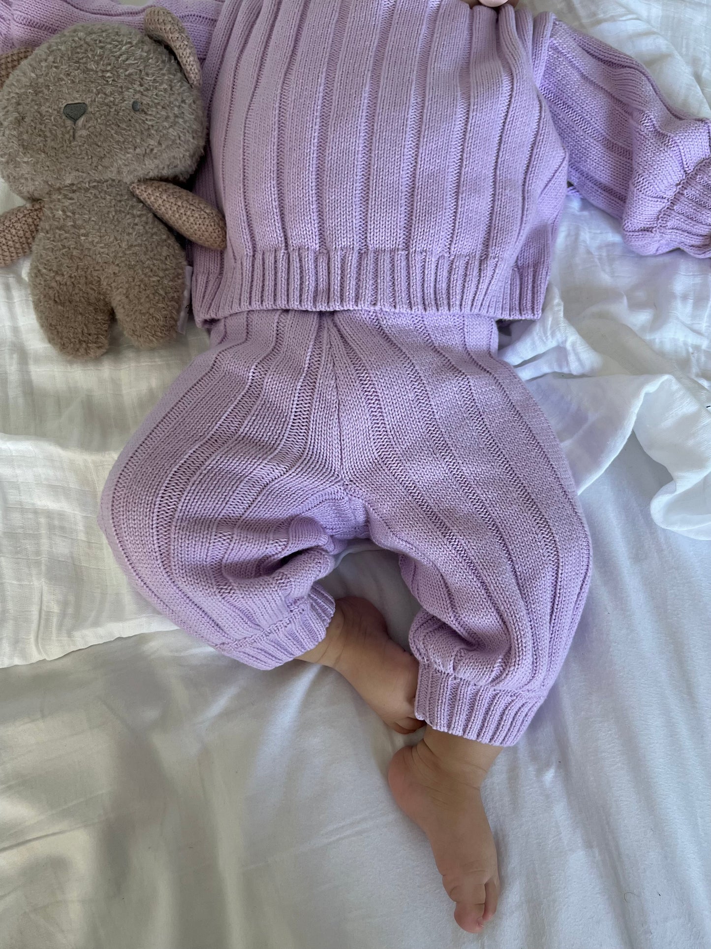 Wide Rib Knit Jumper - Lilac