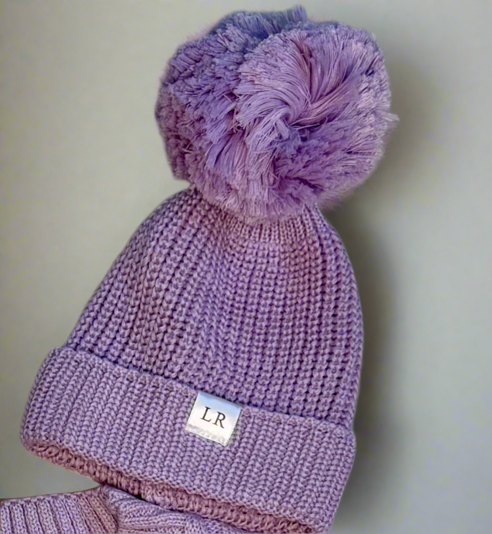 Pompom beanie - Lilac