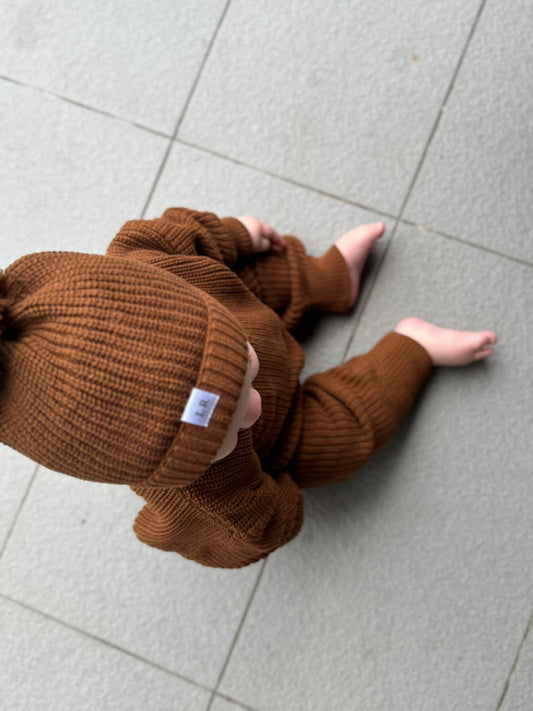 Pompom beanie - Chestnut