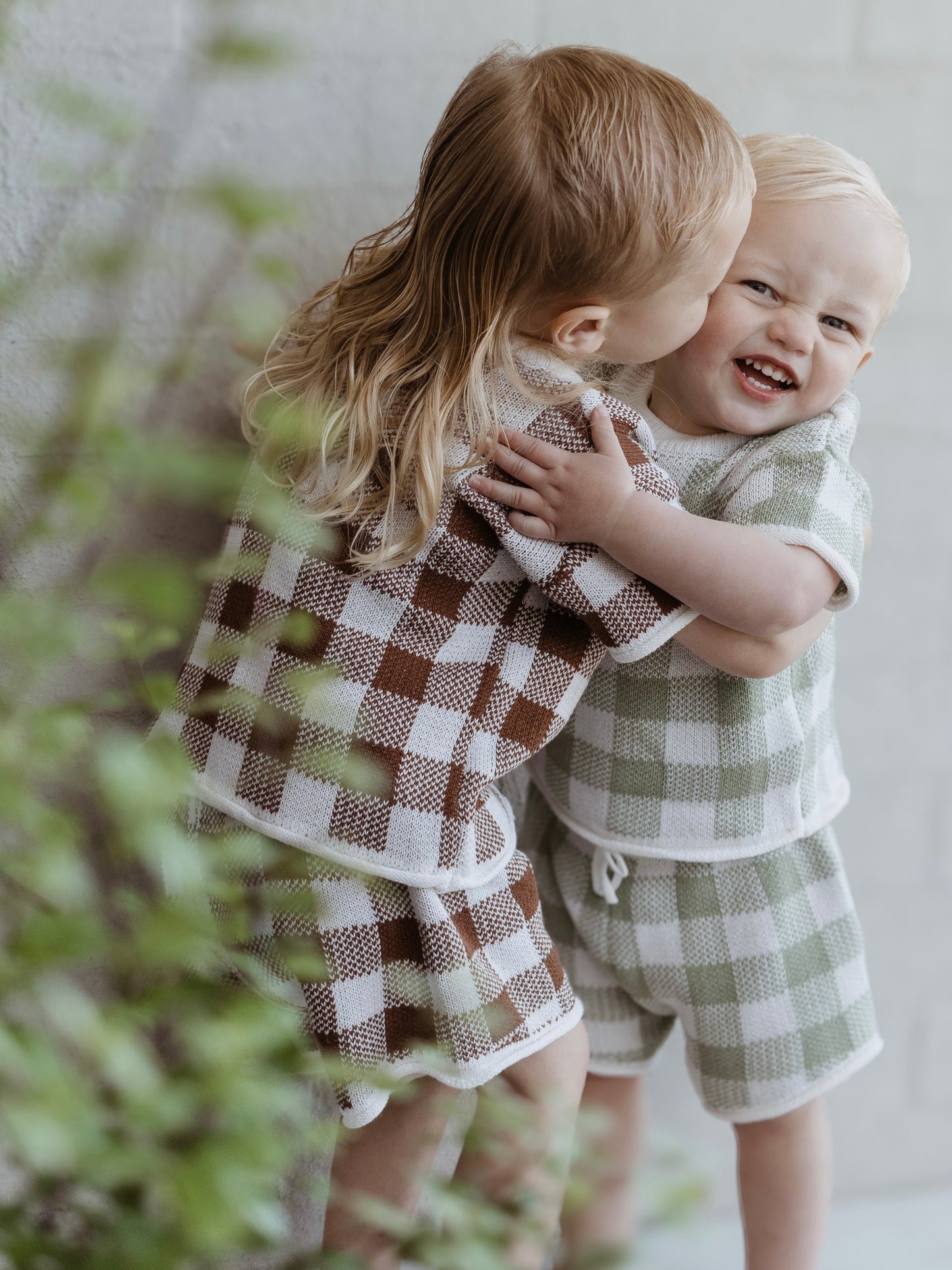 Gingham Shorts - Brown