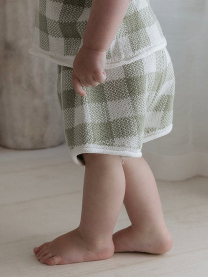 Gingham Shorts - Sage