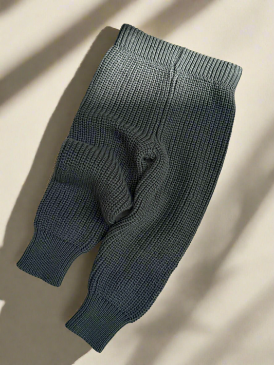Chunky Knit Pants - Forest Green