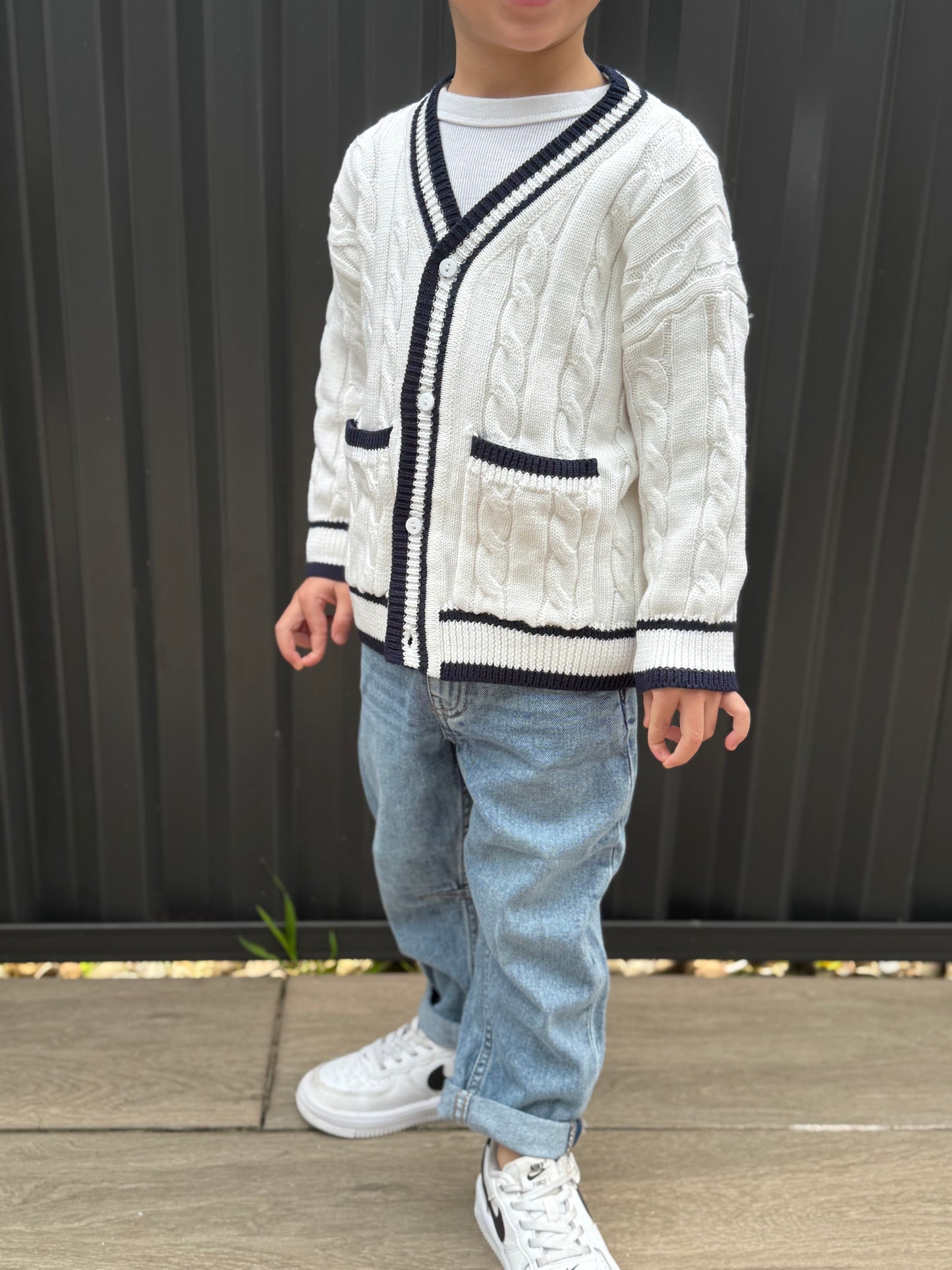 Navy Pop Cardi