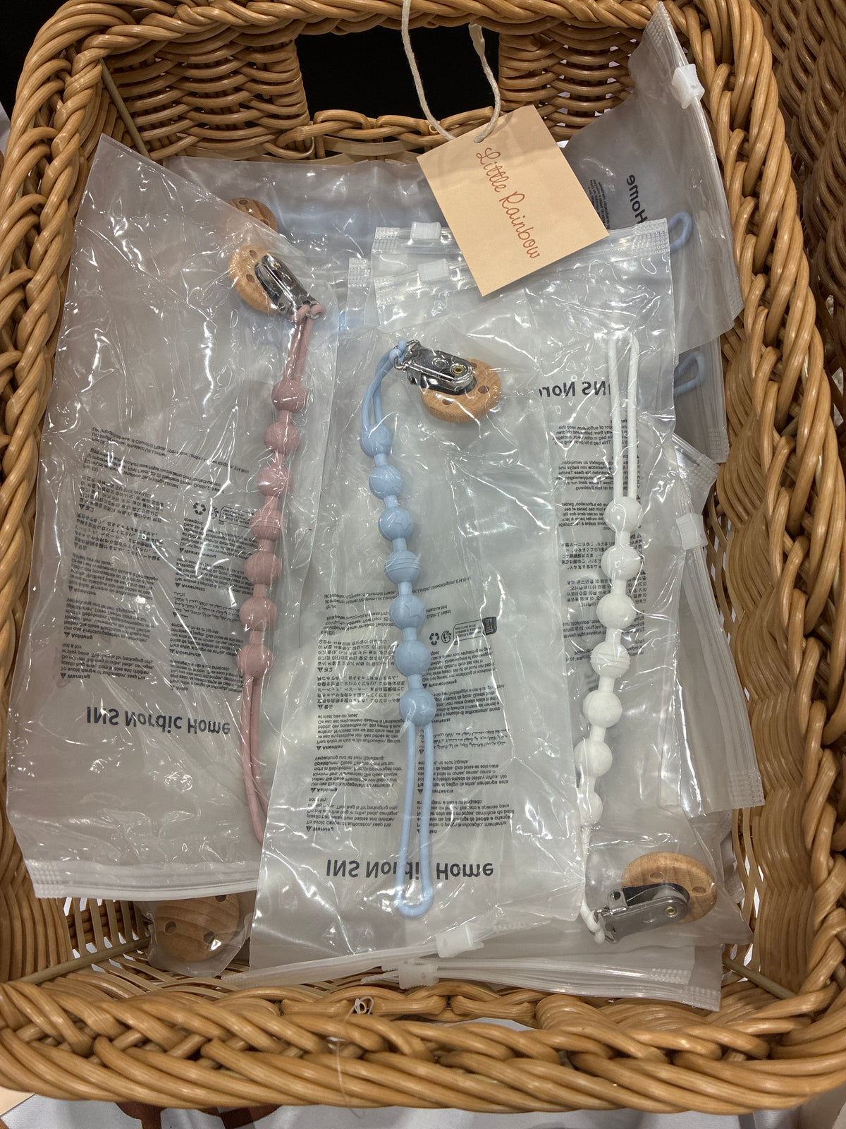 Dummy Beaded Chain with wooden Clips