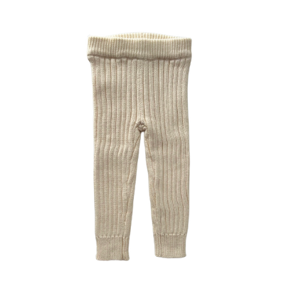 Ribbed Knit Pants - Tiramisu