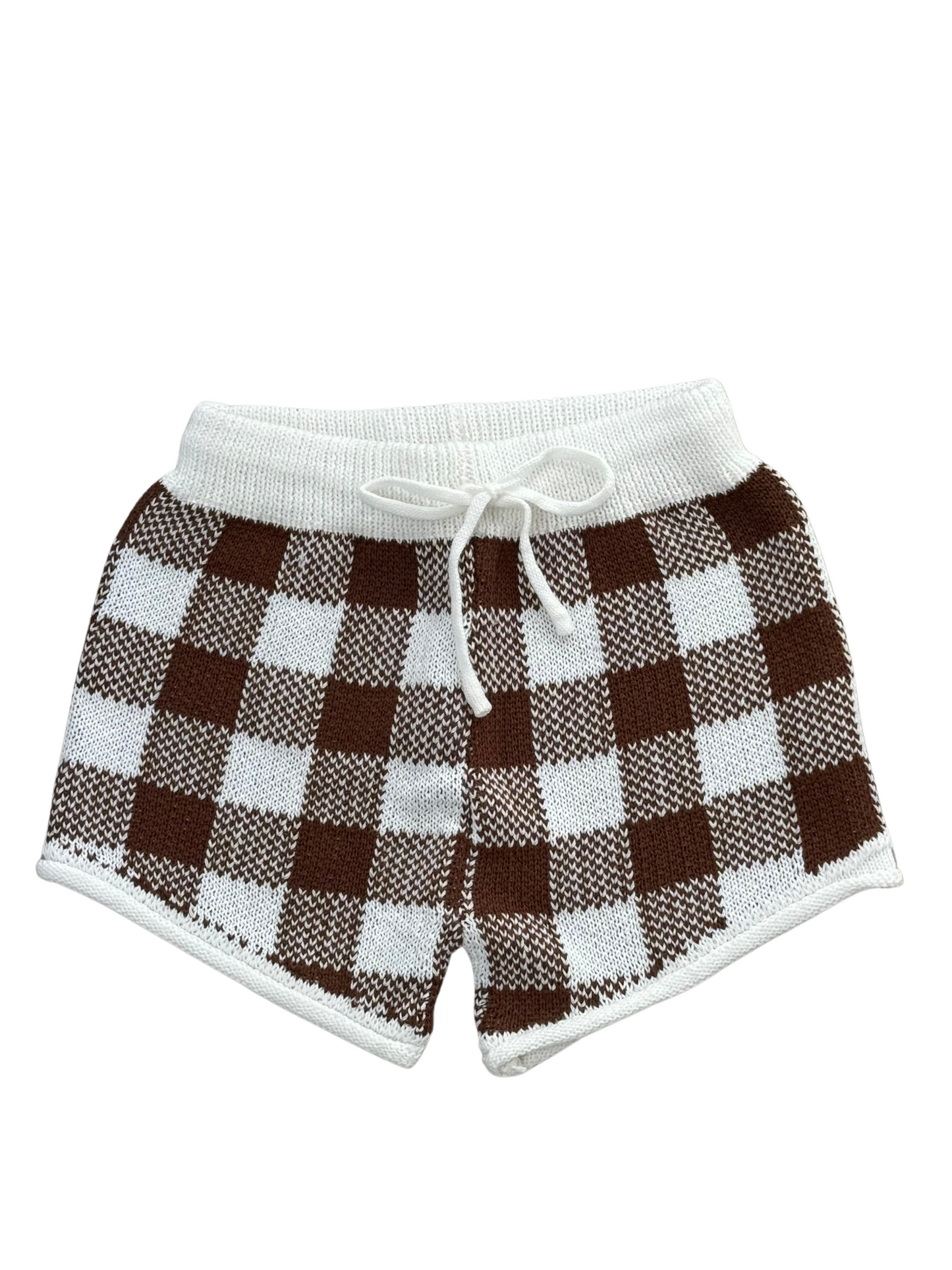 Gingham Shorts - Brown