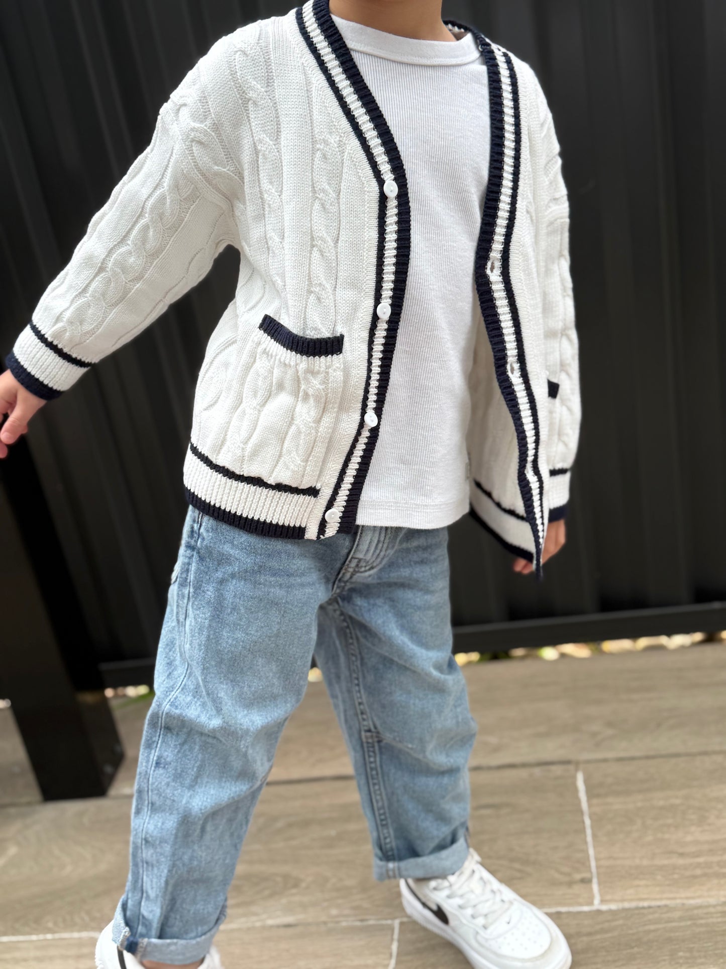 Navy Pop Cardi