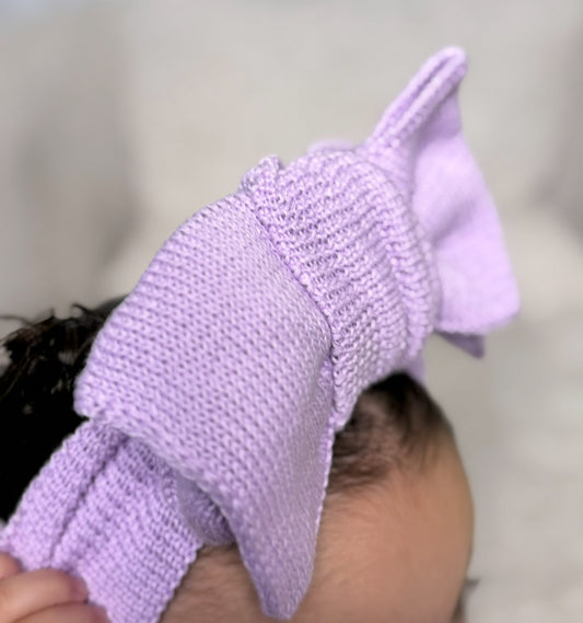 Oversized bow headband - lilac