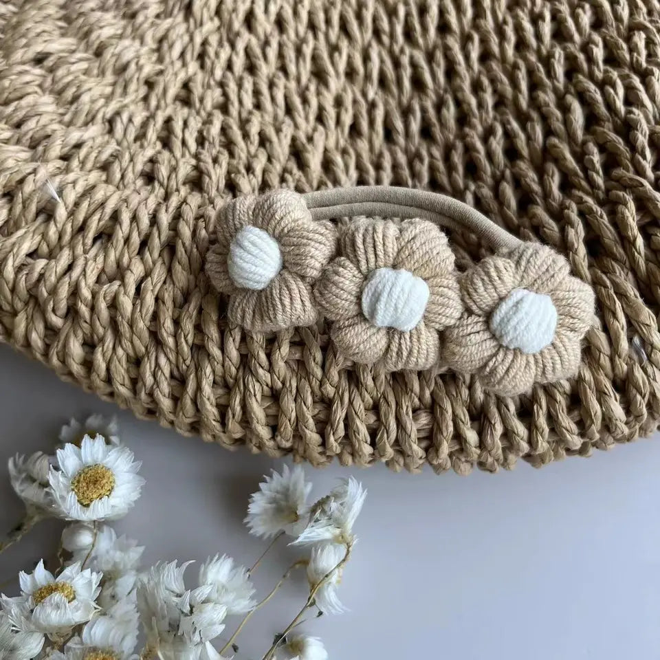 Handmade Knitted Daisy Headband