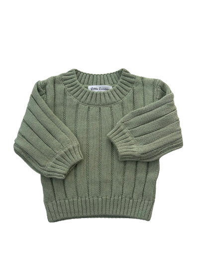 Wide Rib Knit Jumper - Sage