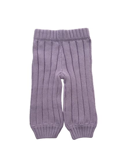 Wide Rib Knit Pants - Lilac