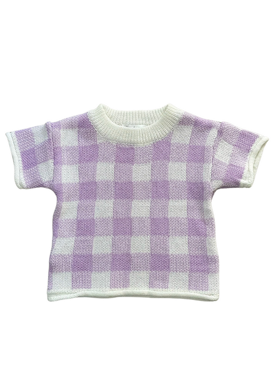 Gingham T-shirt - Lilac